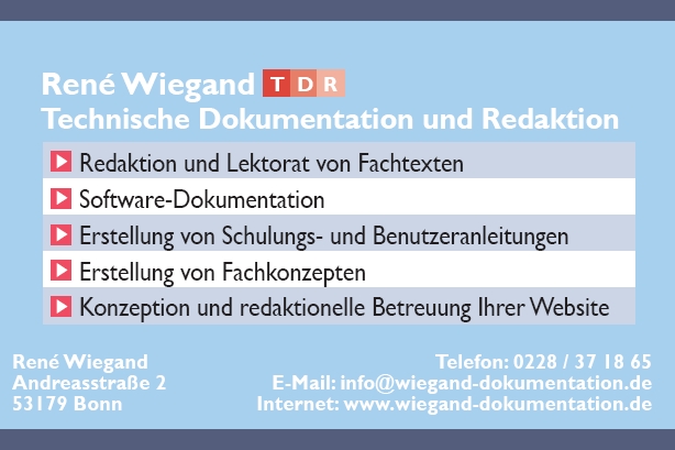 Anzeige - Ren� Wiegand