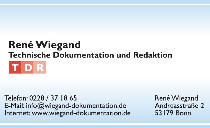 Visitenkarte - Ren� Wiegand
